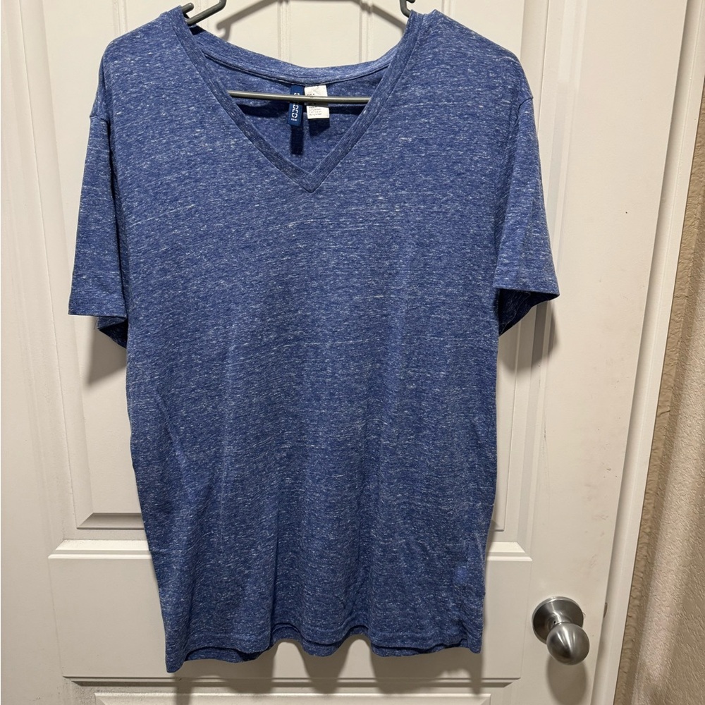 H&M Heather Blue V-Neck Tee